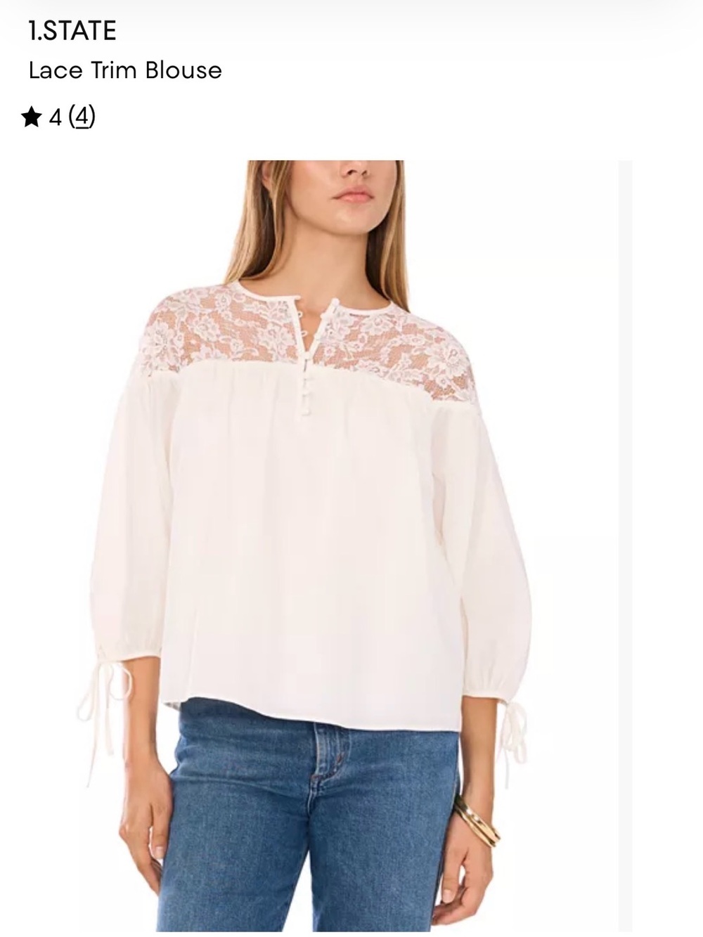 1.STATE Lace Trim Blouse